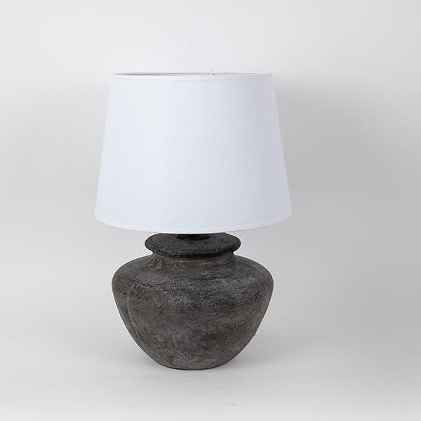 Φωτιστικό Επιτραπέζιο Κεραμικό Αντικέ Μαύρο-Λευκό 27x27x34εκ. ESTHETI 757-10109 (Υλικό: Κεραμικό, Χρώμα: Λευκό) - ESTHETI - 757-10109