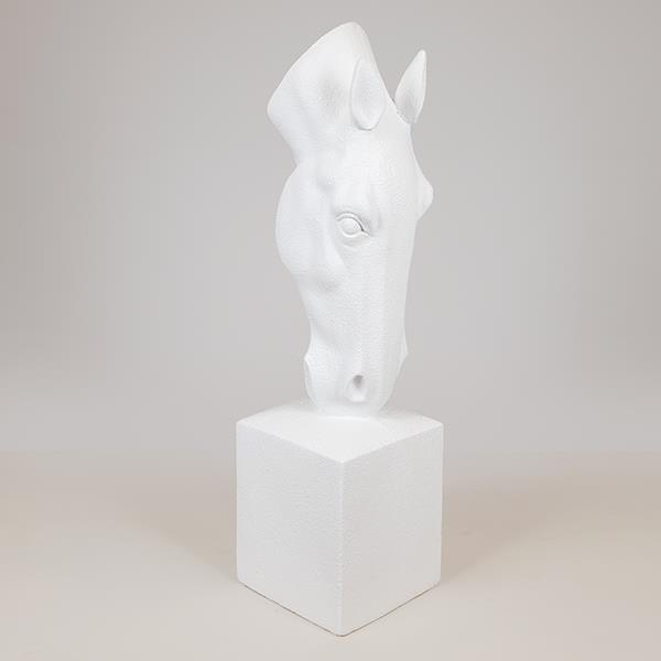 Επιδαπέδιο Διακοσμητικό Γλυπτό Άλογο Polyresin Λευκό 28