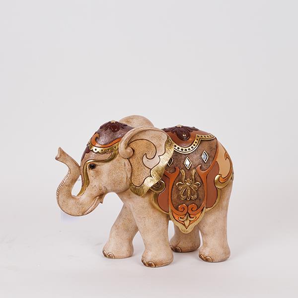 Διακοσμητικός Επιτραπέζιος Ελέφαντας Polyresin Καφέ-Μπε