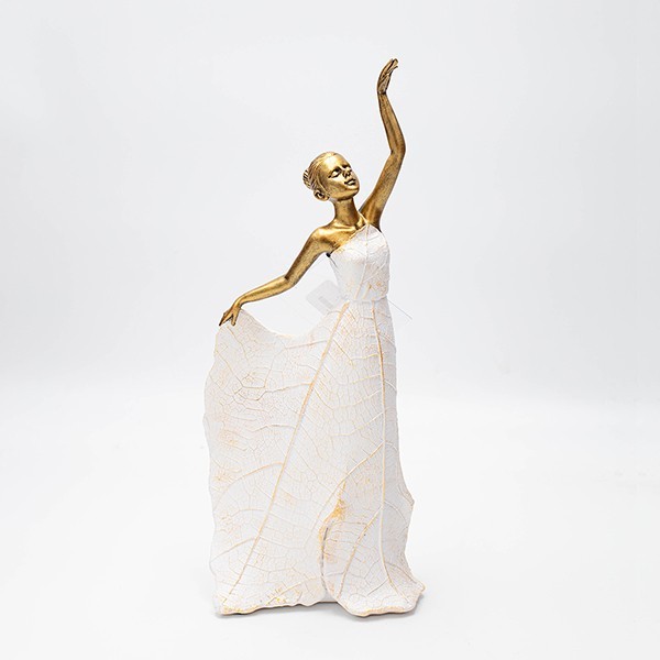 Διακοσμητικό Επιτραπέζιο Γυναίκα Polyresin Λευκό-Χρυσό 