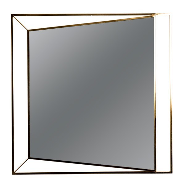 Καθρέπτης Τοίχου Μεταλλικός Χρυσός 90x2x90εκ. ESTHETI 8