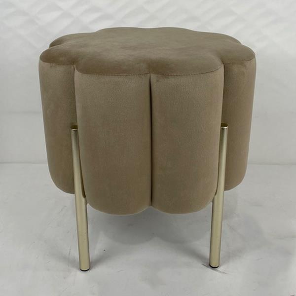 Σκαμπώ Βελούδινο Μπεζ-Χρυσό 39x39x40εκ. ESTHETI 750-140