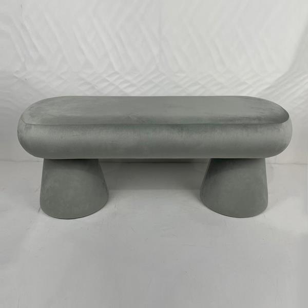 Έπιπλα σαλονιού 24home - ΣΗΜΑΝΤΙΚΟ: Σε περίπτωση διαφοράς τιμής από το κατάστημα ισχύει παντα και μόνο η τιμή του καταστήματος Ταμπουρέ Βελούδινο Γκρι 98x37x40εκ. ESTHETI 750-18028 (