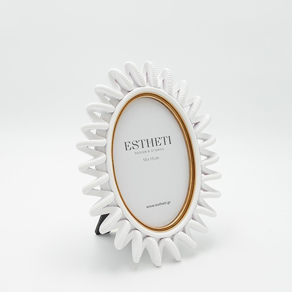 Διακοσμητικά Επιτραπέζια 24home - ΣΗΜΑΝΤΙΚΟ: Σε περίπτωση διαφοράς τιμής από το κατάστημα ισχύει παντα και μόνο η τιμή του καταστήματος Κορνίζα Polyresin Λευκή 10x15εκ. ESTHETI 756-12181 (Υλι