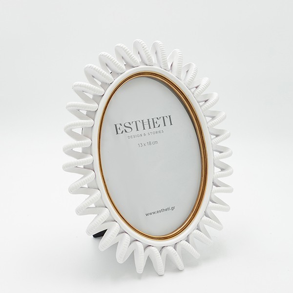 Κορνίζα Polyresin Λευκή 13x18εκ. ESTHETI 756-12182 (Υλι