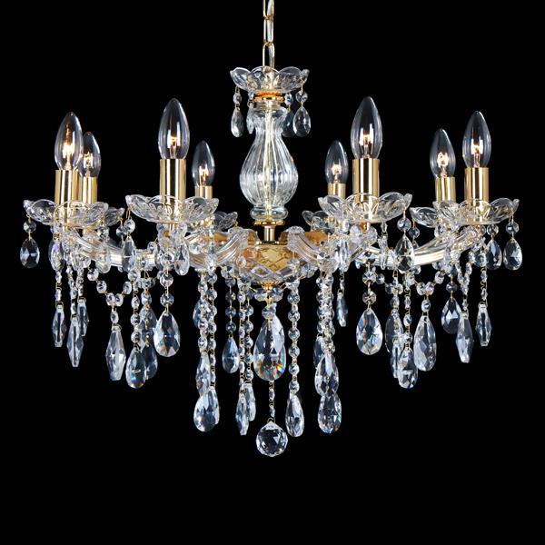 ESTHETI Πολυέλαιος Οροφής Με 8 Λάμπες Χρυσός Με Κρύσταλλα 63x56εκ. ESTHETI 757-12032 (Υλικό: Κρύσταλλο, Χρώμα: Χρυσό ) - ESTHETI - 757-12032