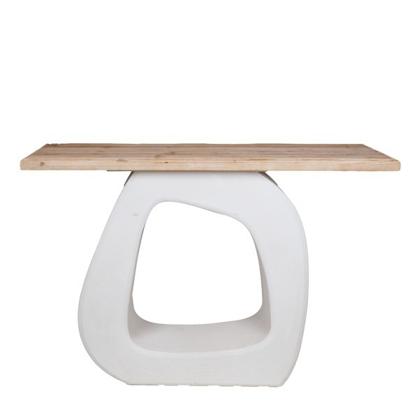 ESTHETI Κονσόλα Ξύλινη Mdf Λευκή-Natural 120x38x82εκ. ESTHETI 810-00015 (Υλικό: Mdf, Χρώμα: Λευκό) - ESTHETI - 810-00015