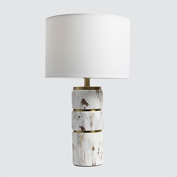 Φωτιστικά 24home - ΣΗΜΑΝΤΙΚΟ: Σε περίπτωση διαφοράς τιμής από το κατάστημα ισχύει παντα και μόνο η τιμή του καταστήματος Φωτιστικό Επιτραπέζιο Κεραμικό Χρυσό-Λευκό 30x53εκ. EST