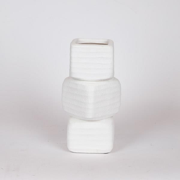 ESTHETI - ΣΗΜΑΝΤΙΚΟ: Σε περίπτωση διαφοράς τιμής από το κατάστημα ισχύει παντα και μόνο η τιμή του καταστήματος Βάζο Κεραμικό Λευκό 15,5x15,5x27,5εκ. ESTHETI 819-00509