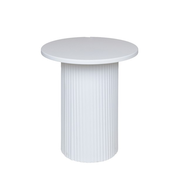 Βοηθητικό Τραπεζάκι Μεταλλικό-Ξύλινο Λευκό 38x38x41εκ. 