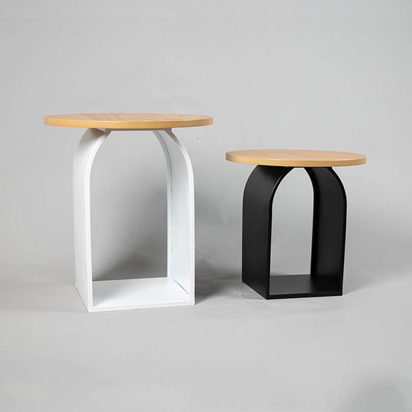 ESTHETI - ΣΗΜΑΝΤΙΚΟ: Σε περίπτωση διαφοράς τιμής από το κατάστημα ισχύει παντα και μόνο η τιμή του καταστήματος Βοηθητικό Τραπεζάκι Σετ 2τμχ Ξύλινο-Μεταλλικό Λευκό-Μαύ