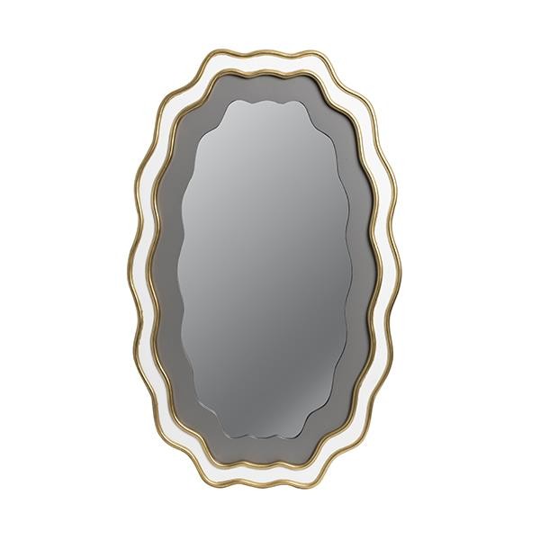 ESTHETI Καθρέπτης Τοίχου Ξύλινος Λευκός-Χρυσός 50x2,5x80εκ. ESTHETI 811-30014 (Υλικό: Ξύλο, Χρώμα: Λευκό) - ESTHETI - 811-30014