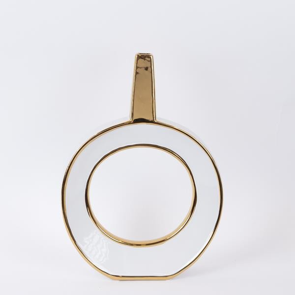 ESTHETI - ΣΗΜΑΝΤΙΚΟ: Σε περίπτωση διαφοράς τιμής από το κατάστημα ισχύει παντα και μόνο η τιμή του καταστήματος Βάζο Κεραμικό Λευκό-Χρυσό 27x16x38εκ. ESTHETI 752-20405