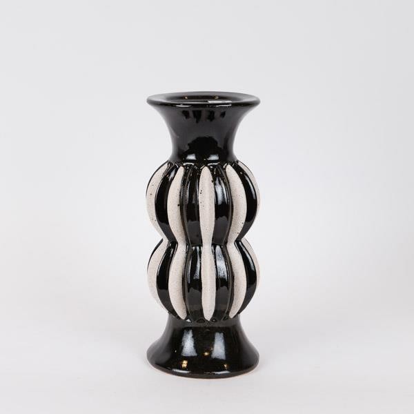 ESTHETI - ΣΗΜΑΝΤΙΚΟ: Σε περίπτωση διαφοράς τιμής από το κατάστημα ισχύει παντα και μόνο η τιμή του καταστήματος Κηροπήγιο Κεραμικό Μαύρο-Λευκό 11,8x28εκ. ESTHETI 752-2