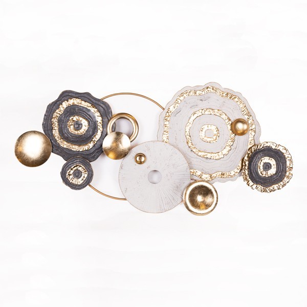 ESTHETI - ΣΗΜΑΝΤΙΚΟ: Σε περίπτωση διαφοράς τιμής από το κατάστημα ισχύει παντα και μόνο η τιμή του καταστήματος Διακοσμητικό Τοίχου Μεταλλικό Γκρι-Χρυσό-Λευκό 127,5x6x