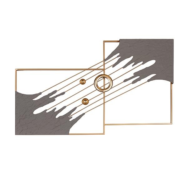 Διακοσμητικό Τοίχου Μεταλλικό Γκρι-Χρυσό 79x4x50εκ. EST