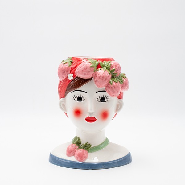 Βάζο Κεραμικό Γυναικεία Φιγούρα Πολύχρωμο 16,3x13,2x20,