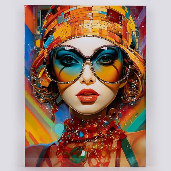 ESTHETI - ΣΗΜΑΝΤΙΚΟ: Σε περίπτωση διαφοράς τιμής από το κατάστημα ισχύει παντα και μόνο η τιμή του καταστήματος Πίνακας Καμβάς Γυναίκα Με Γυαλιά Multi 60x2,5x80εκ. EST