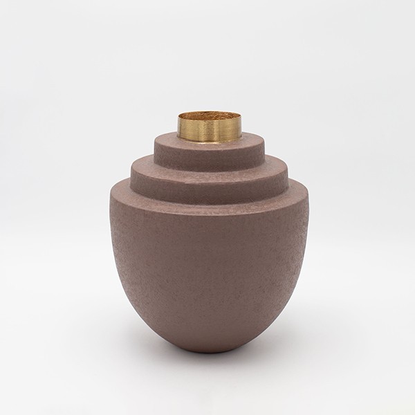 Βάζο Μεταλλικό Γκρι-Χρυσό 21x21x24εκ. ESTHETI 819-00309 (Υλικό: Μεταλλικό, Χρώμα: Γκρι) - ESTHETI - 819-00309