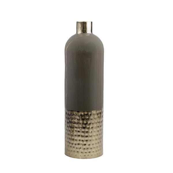 Βάζο Μεταλλικό Χρυσό-Γκρι 12,5x42εκ. ESTHETI 819-01827 (Υλικό: Μεταλλικό, Χρώμα: Γκρι) - ESTHETI - 819-01827