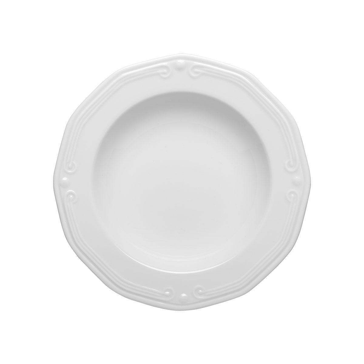 Πιάτο Φαγητού Βαθύ Πορσελάνης Ανάγλυφο White 23εκ. Athenee Estia 07-13455 (Σετ 6 Τεμάχια) (Υλικό: Πορσελάνη, Χρώμα: Λευκό, Μέγεθος: Μεμονωμένο) - estia - 07-13455