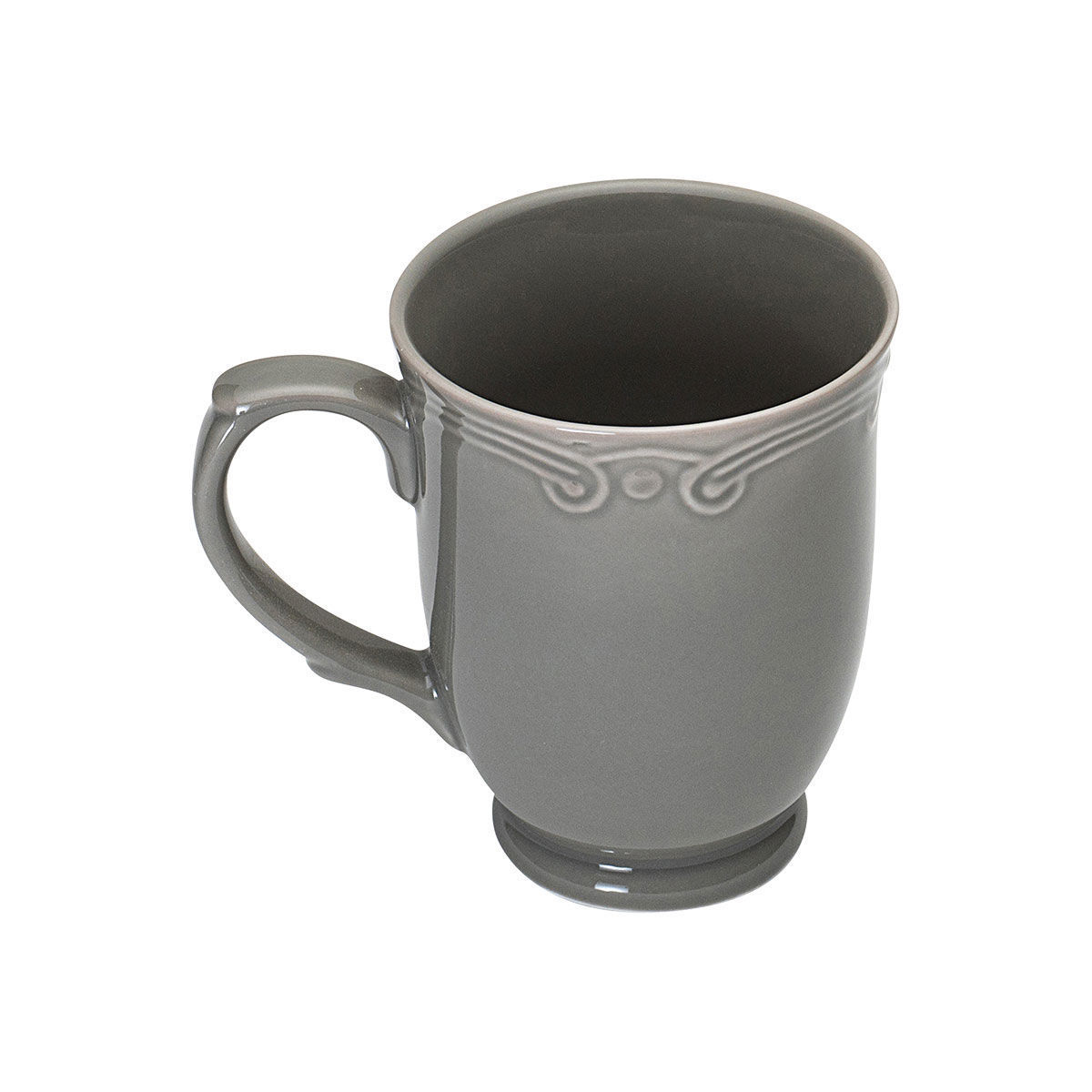 estia Κούπα Πορσελάνης Ανάγλυφη Grey Athenee Estia 340ml 07-13745 (Υλικό: Πορσελάνη, Χρώμα: Γκρι) - estia - 07-13745