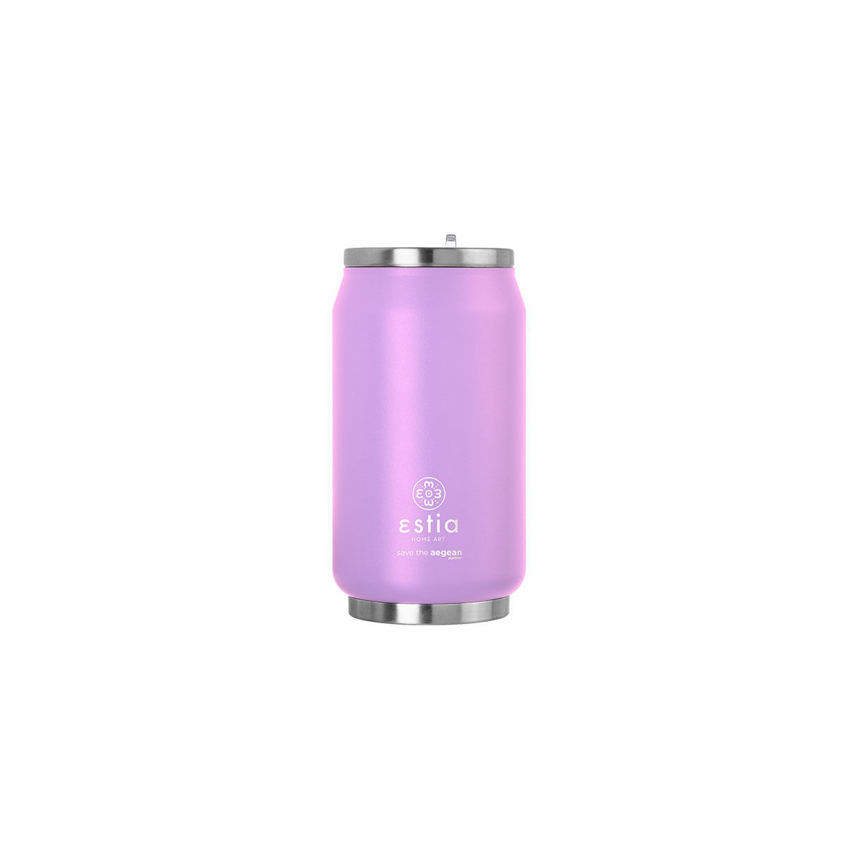Θερμός-Ποτήρι Ανοξείδωτο Με Καλαμάκι Lavender Purple Save The Aegean Estia 300ml-7×14εκ. 01-16715 (Υλικό: Ανοξείδωτο, Χρώμα: Μωβ) – estia – 01-16715