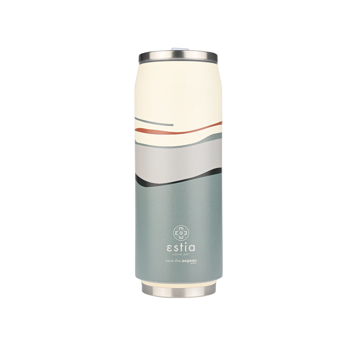 estia Θερμός-Ποτήρι Ανοξείδωτο Ecozen Horizon Save The Aegean Estia 500ml-7x19εκ. 01-22785 (Υλικό: Ανοξείδωτο) - estia - 01-22785