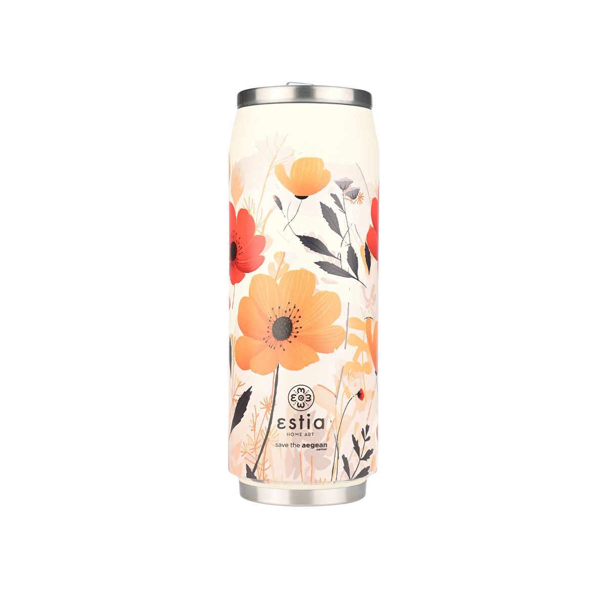 estia Θερμός-Ποτήρι Ανοξείδωτο Summer Reverie Save The Aegean Estia 500ml-7x19εκ. 01-22747 (Υλικό: Ανοξείδωτο) - estia - 01-22747