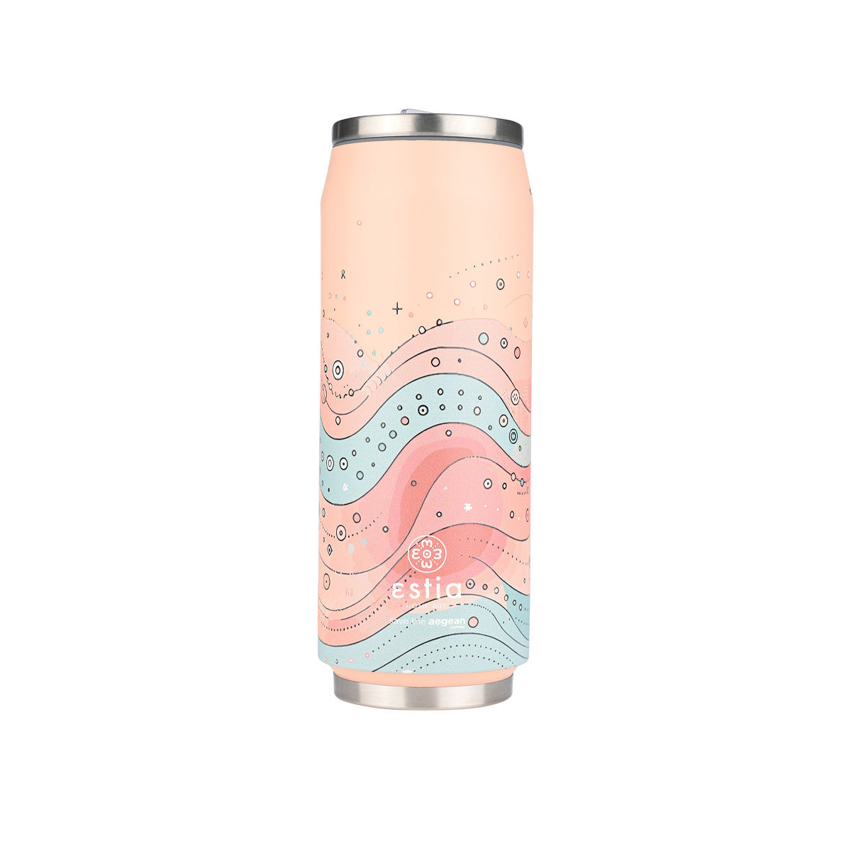 estia Θερμός-Ποτήρι Ανοξείδωτο Whimsy Wonders Save The Aegean Estia 500ml-7x19εκ. 01-22853 (Υλικό: Ανοξείδωτο) - estia - 01-22853