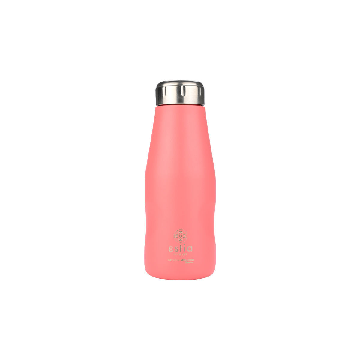 estia Θερμός-Μπουκάλι Ανοξείδωτο Fusion Coral Flask Save The Aegean Estia 350ml-6,5x6,5x18,5εκ. 01-22327 (Υλικό: Ανοξείδωτο, Χρώμα: Κοραλί ) - estia - 01-22327