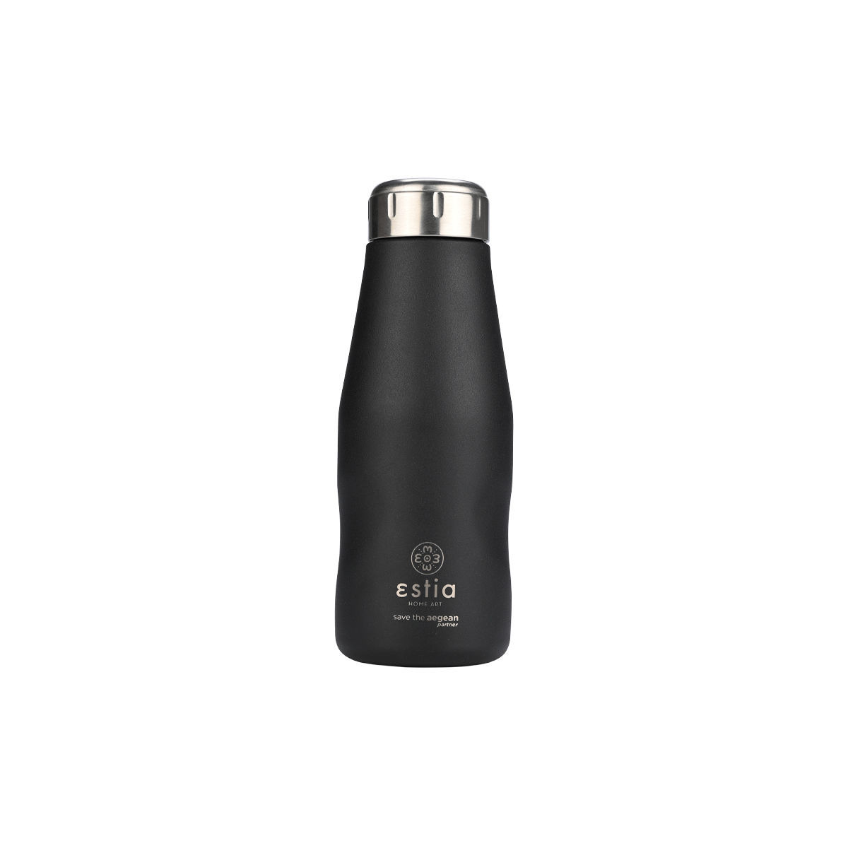 estia Θερμός-Μπουκάλι Ανοξείδωτο Midnight Black Flask Save The Aegean Estia 350ml-6,5x6,5x18,5εκ. 01-22297 (Υλικό: Ανοξείδωτο, Χρώμα: Μαύρο) - estia - 01-22297