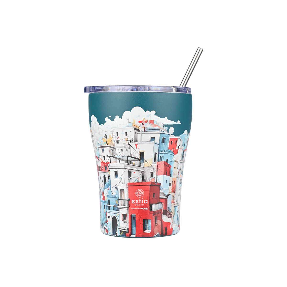 estia Θερμός-Ποτήρι Ανοξείδωτο Coffee Mug Urban Mythos Save The Aegean Estia 350ml-9x13εκ. 01-23096 (Υλικό: Ανοξείδωτο) - estia - 01-23096