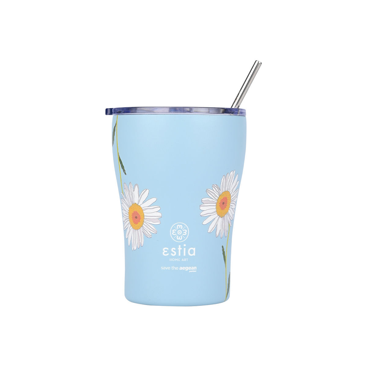 estia Θερμός-Ποτήρι Ανοξείδωτο Coffee Mug Dreamy Sky Save The Aegean Estia 350ml-9x13εκ. 01-23065 (Υλικό: Ανοξείδωτο) - estia - 01-23065