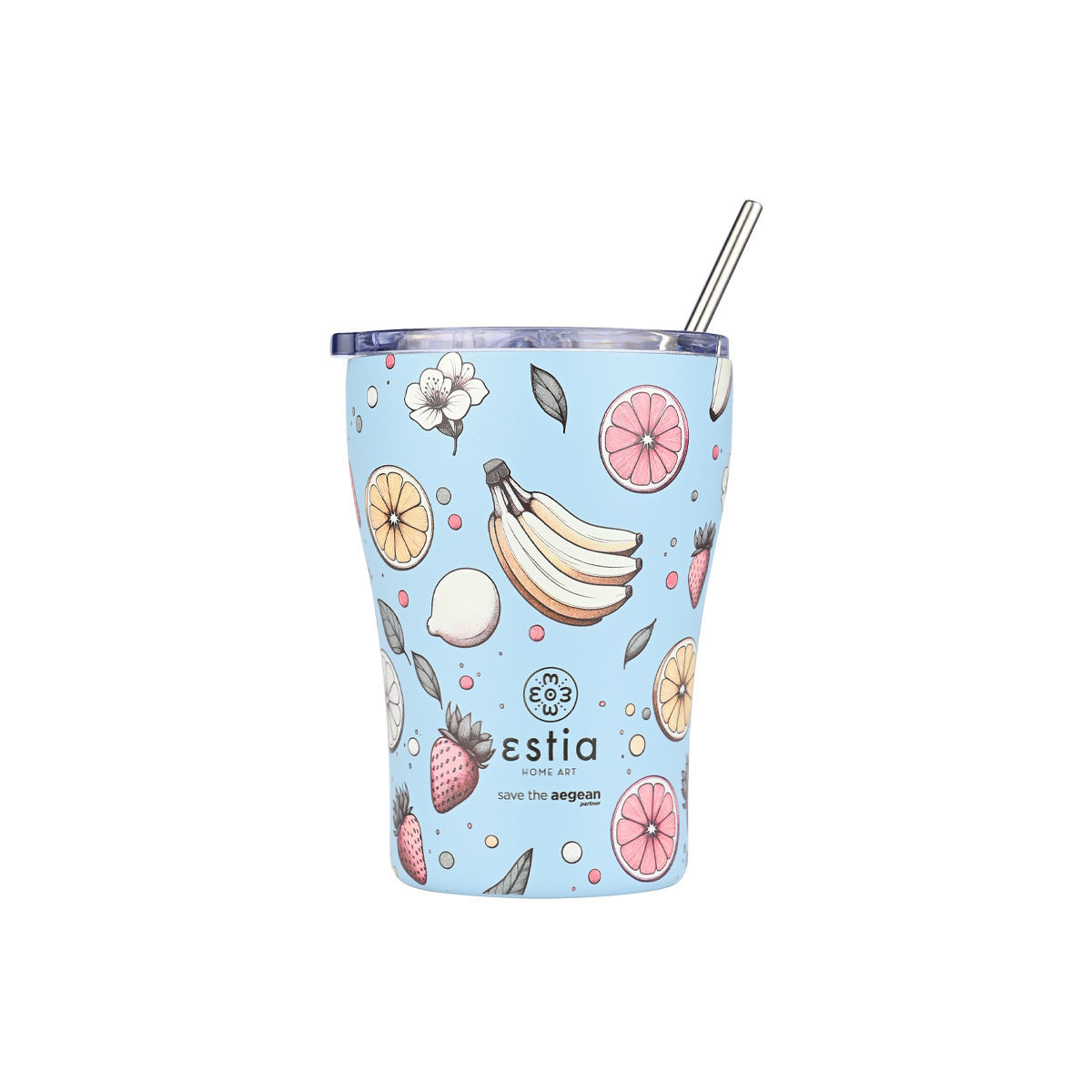 estia Θερμός-Ποτήρι Ανοξείδωτο Coffee Mug Subdued Harvest Save The Aegean Estia 350ml-9x13εκ. 01-23058 (Υλικό: Ανοξείδωτο) - estia - 01-23058