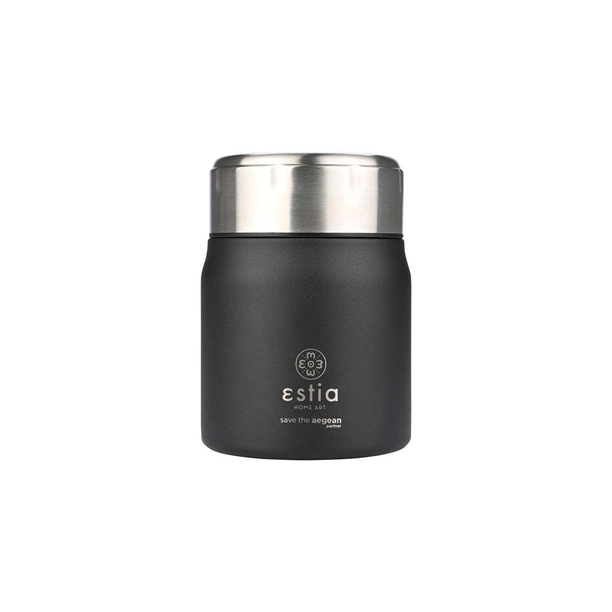 estia Θερμός Lunch Pot Ανοξείδωτο Midnight Black Save The Aegean Estia 500ml-10x10x14εκ. 01-21658 (Υλικό: Ανοξείδωτο, Χρώμα: Μαύρο) - estia - 01-21658