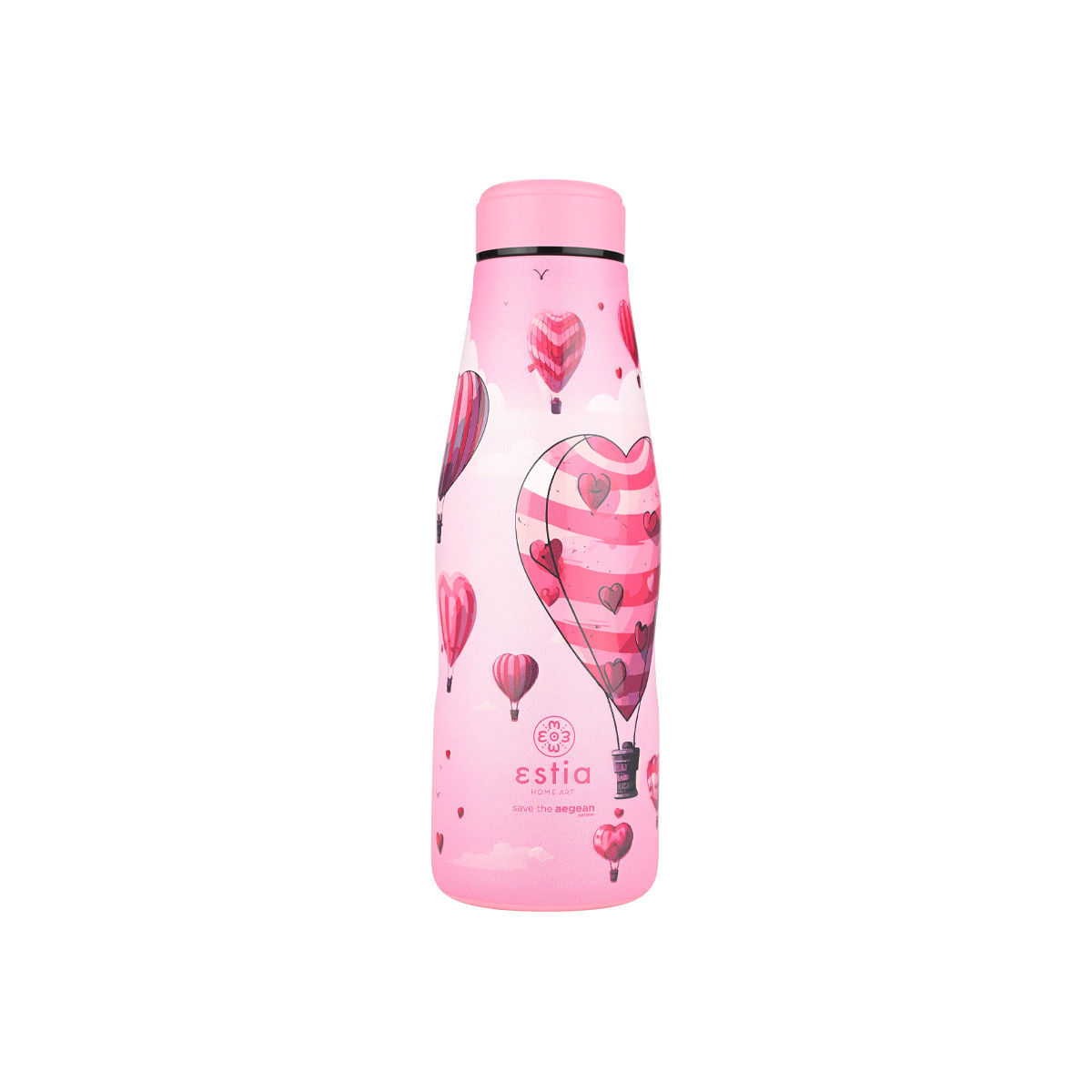estia Θερμός-Μπουκάλι Ανοξείδωτο Flask Love Ascend Save The Aegean Estia 500ml-7x7x22,3εκ. 01-22266 (Υλικό: Ανοξείδωτο) - estia - 01-22266