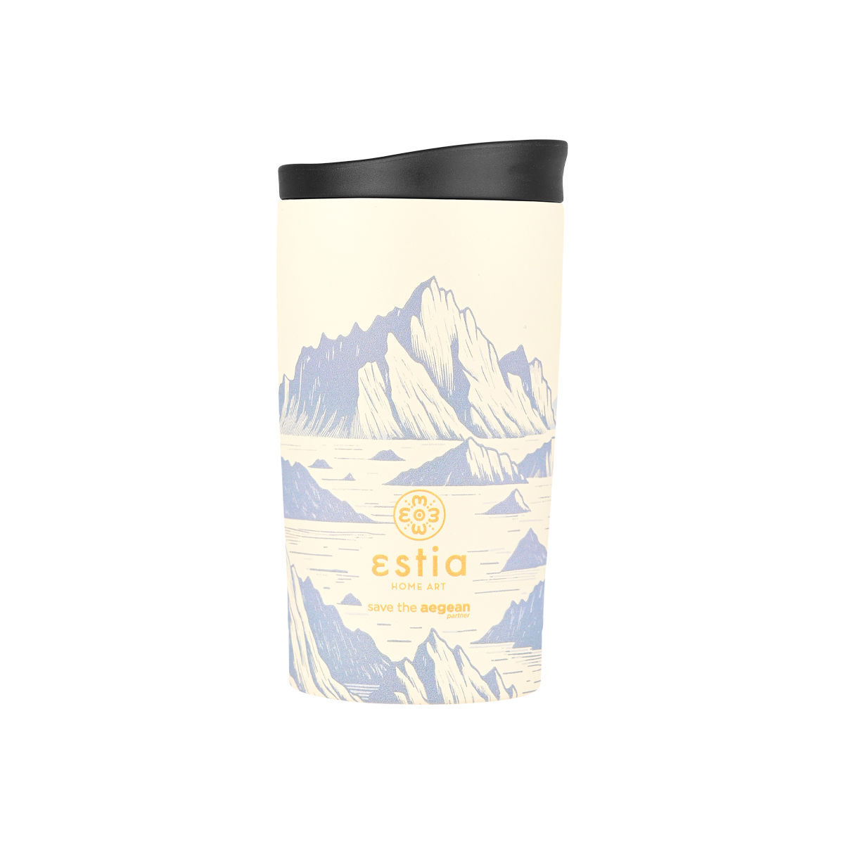 estia Θερμός Ποτήρι Ανοξείδωτος Travel Mug Alpine Essence Save The Aegean 350ml-8x8x15εκ. Estia 01-25625 (Υλικό: Ανοξείδωτο) - estia - 01-25625