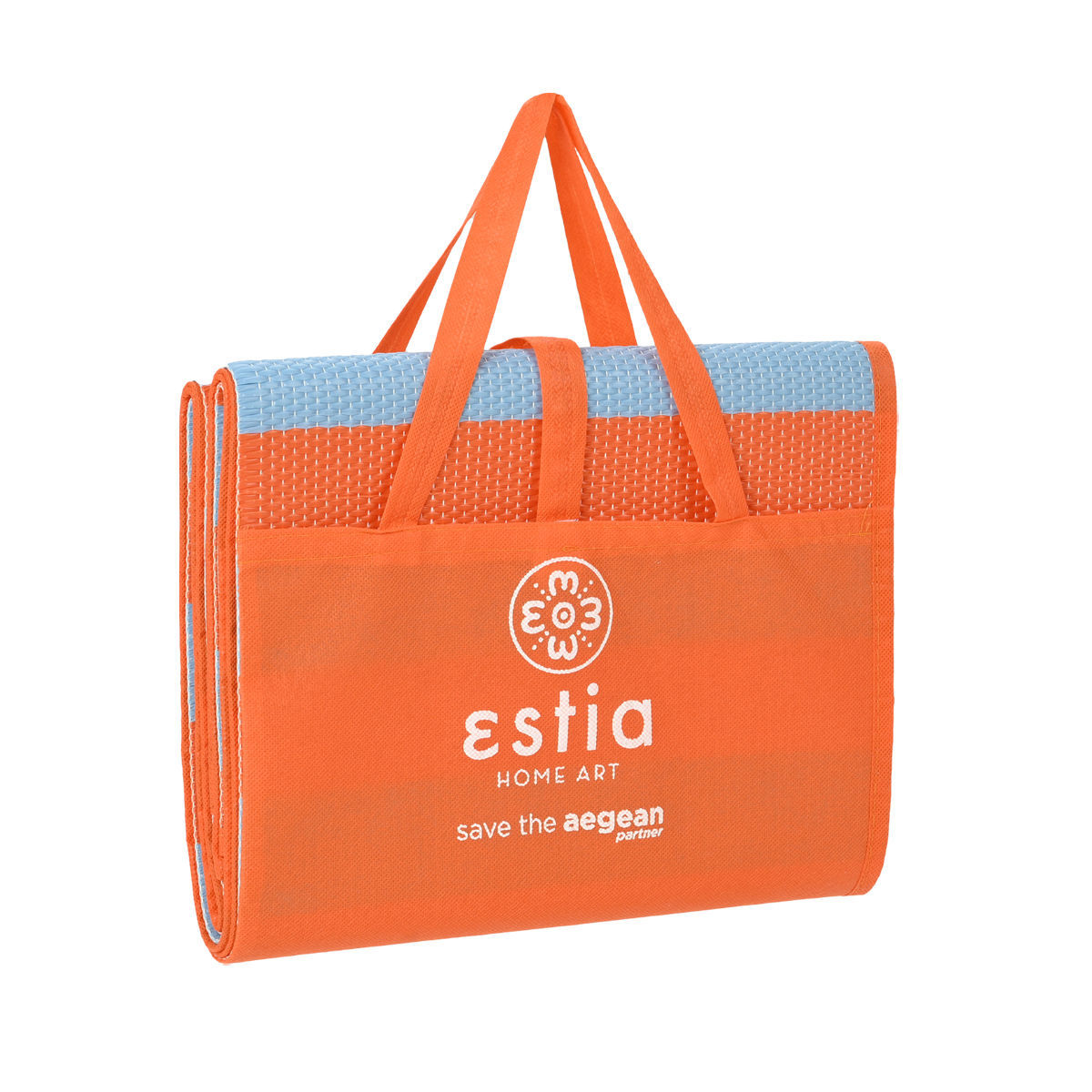 Ψάθα Θαλάσσης Πλαστική Πορτοκαλί-Μπλε 180x86εκ. Sunscape Mirage Estia 00-25403 (Υλικό: Πλαστικό, Χρώμα: Μπλε) - estia - 00-25403