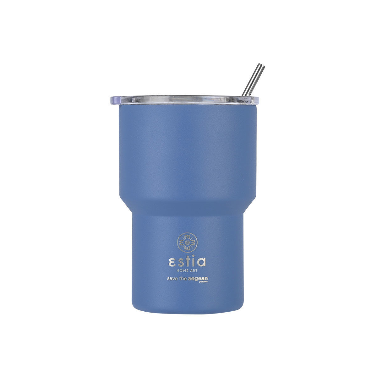 estia Θερμός-Ποτήρι Ανοξείδωτο Mug Lite Save The Aegean Denim Blua Estia 400ml-9,2x6,5x13,3εκ. 01-18450 (Υλικό: Ανοξείδωτο, Χρώμα: Μπλε) - estia - 01-18450