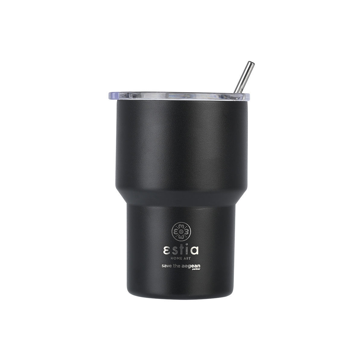 estia Θερμός-Ποτήρι Ανοξείδωτο Mug Lite Save The Aegean Midnight Black Estia 400ml-9,2x6,5x13,3εκ. 01-18443 (Υλικό: Ανοξείδωτο, Χρώμα: Μαύρο) - estia - 01-18443
