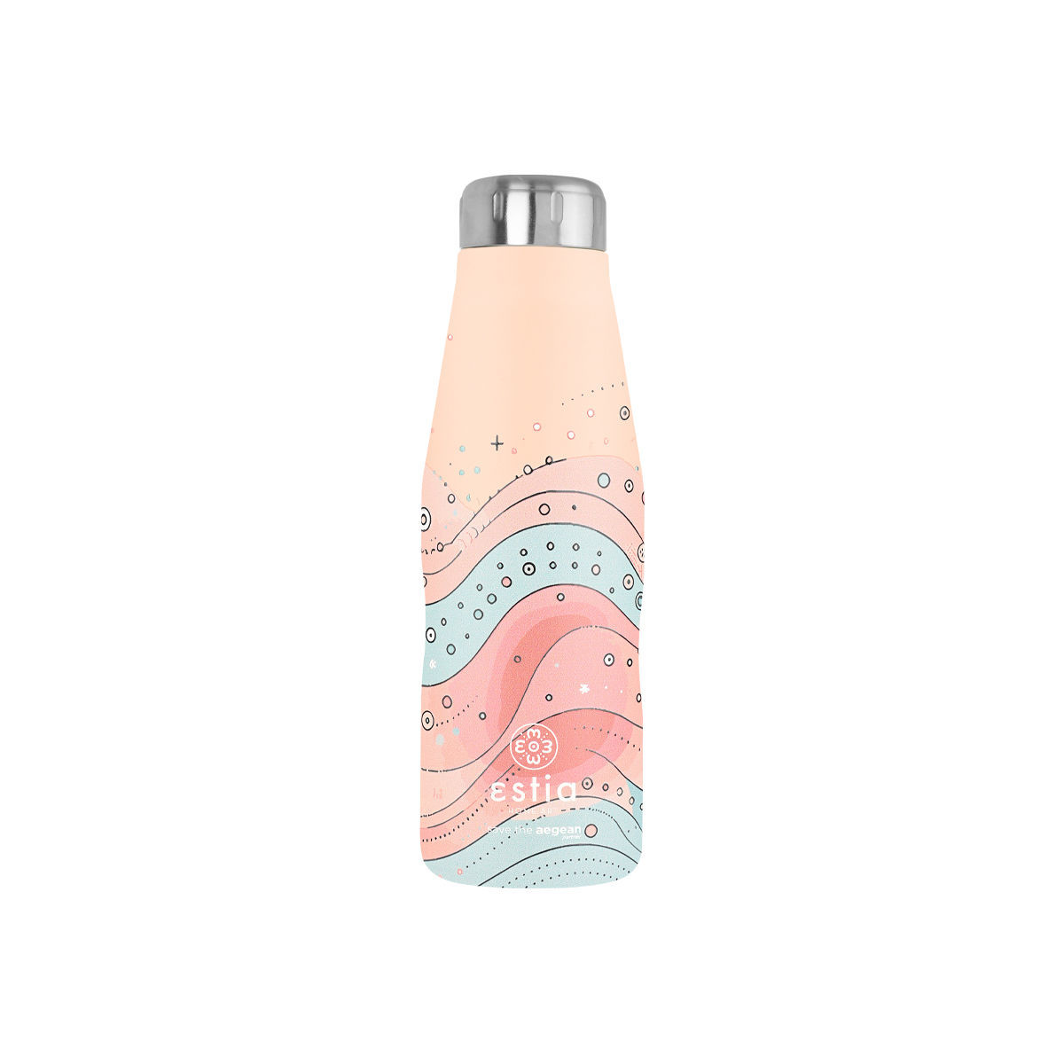 estia Θερμός-Μπουκάλι Ανοξείδωτο Flask Whimsy Wonders Save The Aegean Estia 500ml-7x7x22,3εκ. 01-22273 (Υλικό: Ανοξείδωτο) - estia - 01-22273
