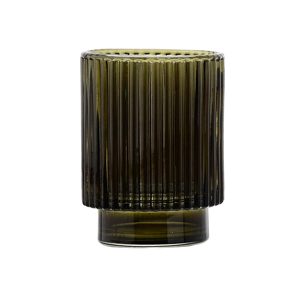 estia Ποτηροθήκη Γυάλινη Olive Series 7,5x7,5x9,7εκ. Estia 02-14889 (Υλικό: Γυαλί, Χρώμα: Λαδί) - estia - 02-14889