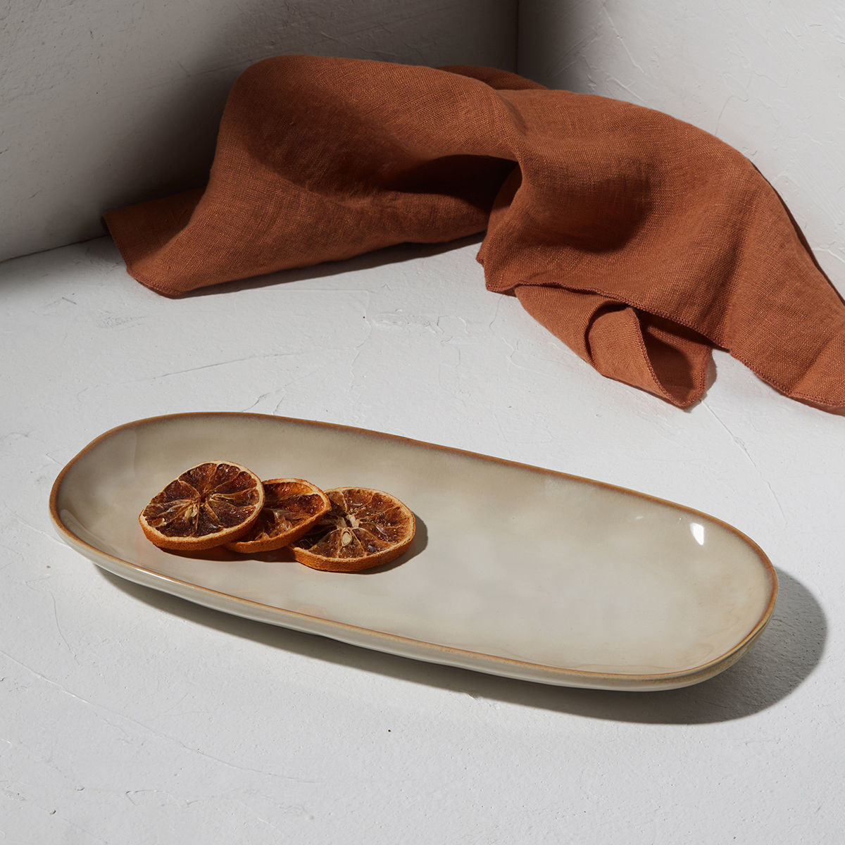 Πιατέλα Οβάλ Stoneware Ivory 31,3x15x2,7εκ. Vignette Es