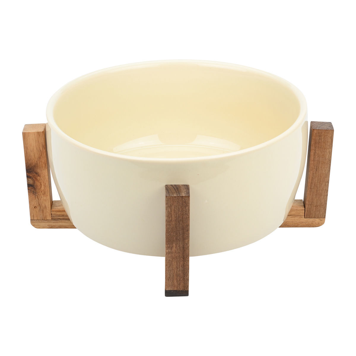 Σαλατιέρα Ιβουάρ Ξύλινη Βάση 28,5x12,5εκ. Allure Estia 