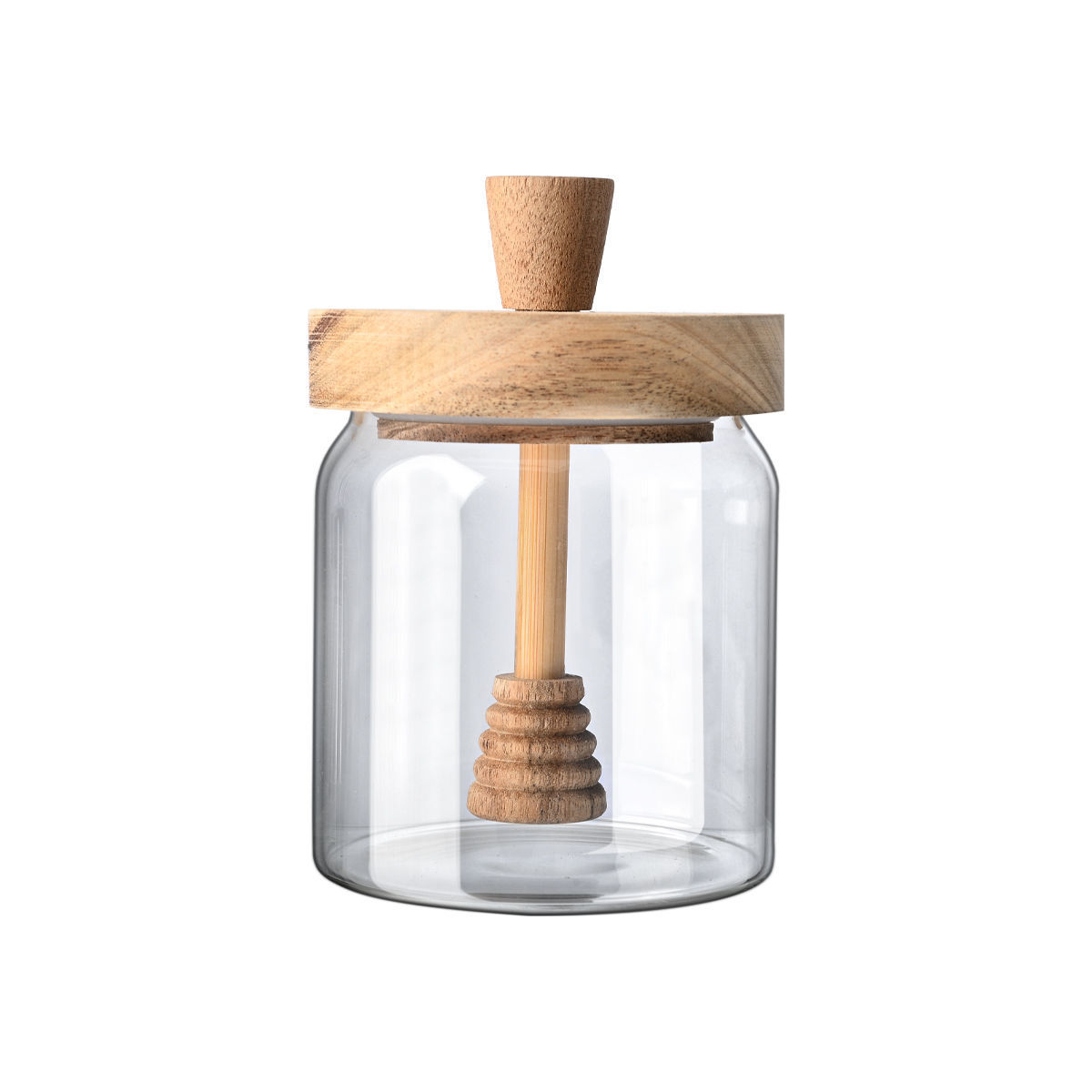 Δοχείο Μελιού Γυάλινο Διάφανο Με Κουτάλι Allure 450ml-9x9x13,5εκ. estia 01-17453...