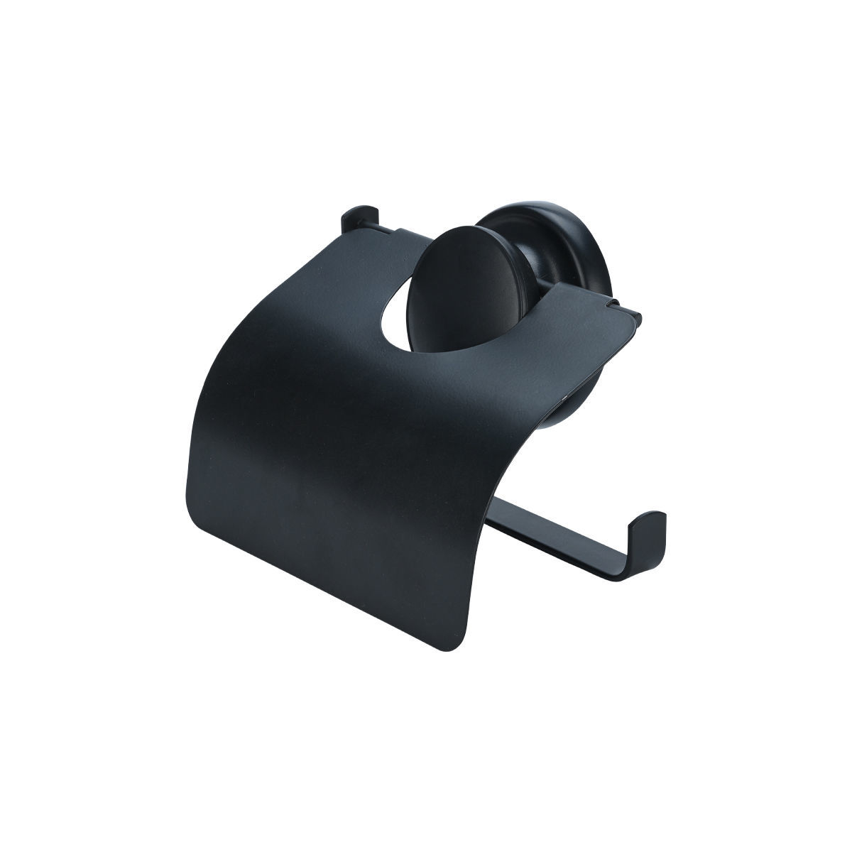 Χαρτοθήκη Επιτοίχια Μεταλλική Με Βεντούζα Μαύρη 16x3,5x