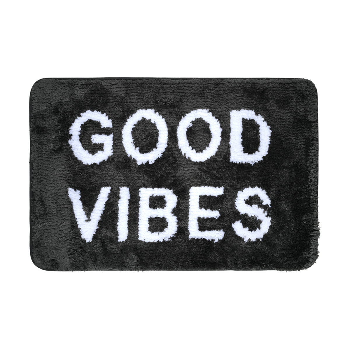 Ταπέτο Μπάνιου Microfiber Good Vibes Μαύρο 40x60εκ. Estia 02-28541 (Ύφασμα:...