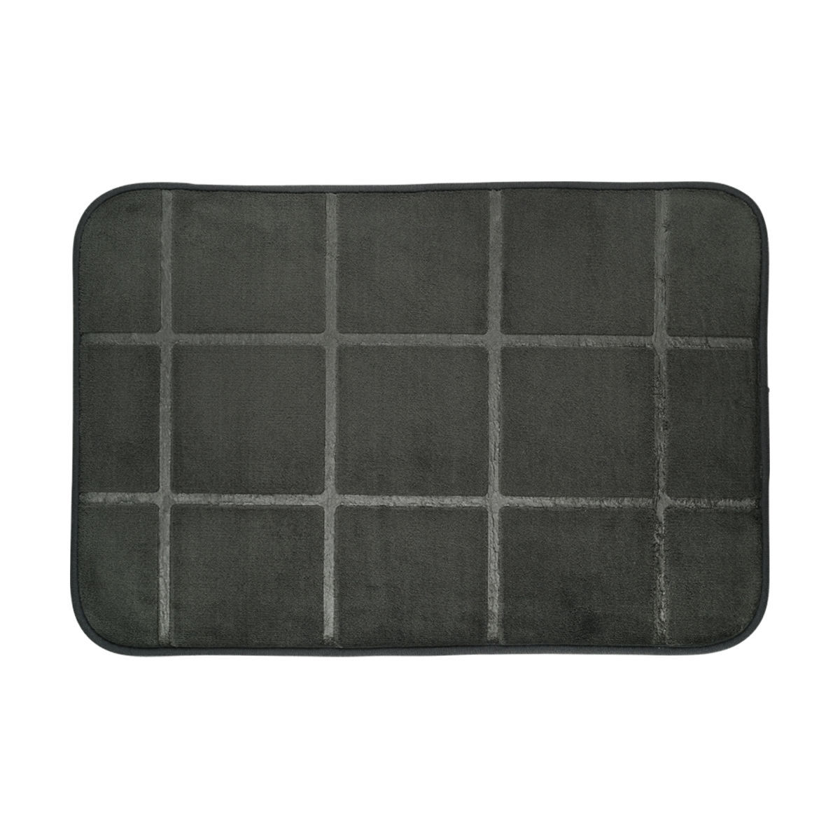 Ταπέτο Μπάνιου Polyester Tiles Μαύρο 40x60εκ. Estia 02-28527 (Ύφασμα: Polyester,...