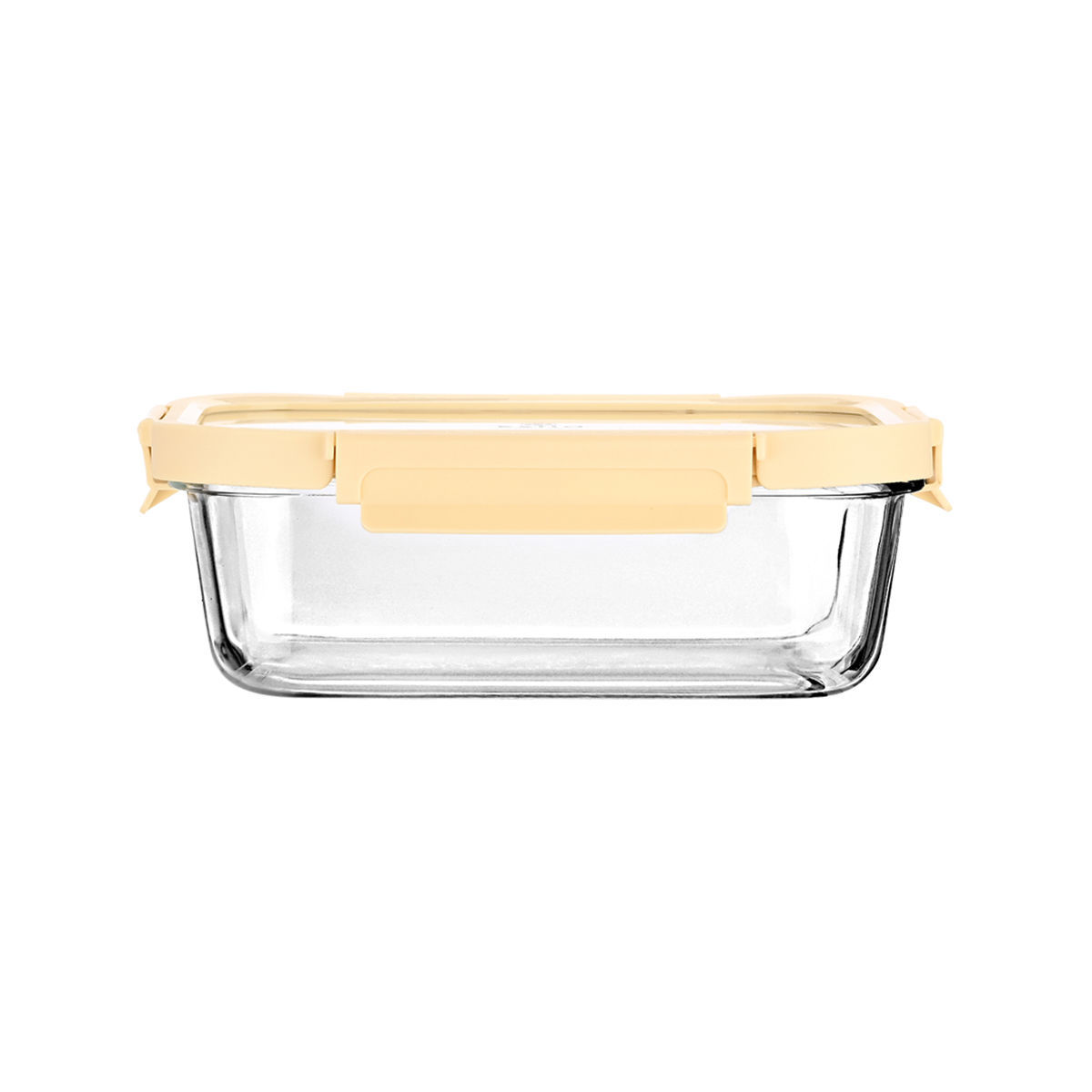 Φαγητοδοχείο Γυάλινο Με Καπάκι Πλαστικό 640ml/18,9x14,5x6,7εκ. Click & Seal Ιβουάρ...